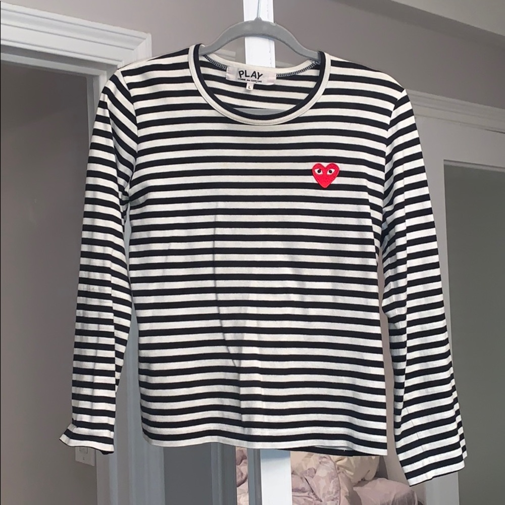 Black Striped CDG Commes des Garçons Tee - Picture 3 of 7